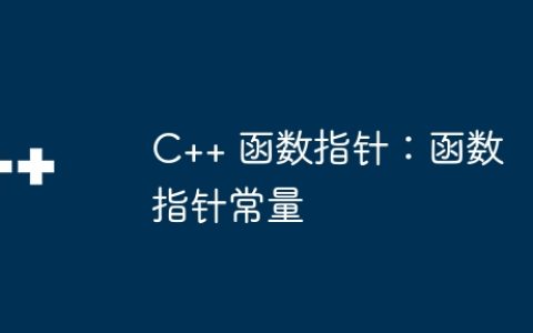 C++ 函数指针：函数指针常量