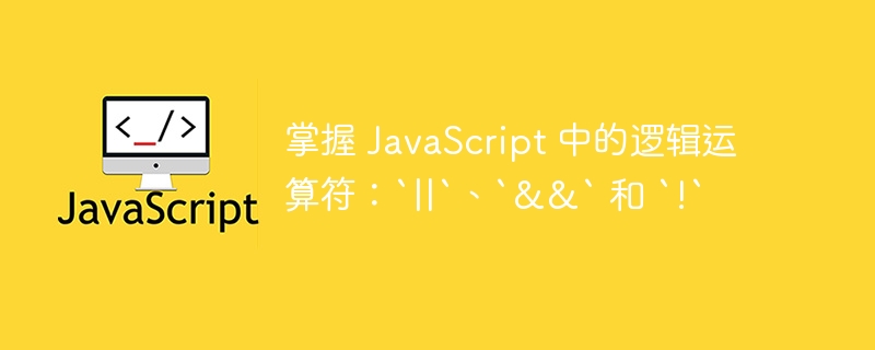 掌握 javascript 中的逻辑运算符:`||`、`&&` 和 `!`