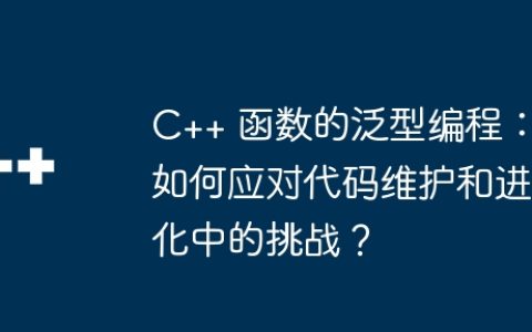 C++ 函数的泛型编程：如何应对代码维护和进化中的挑战？