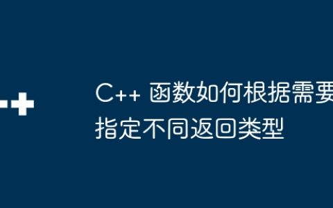 C++ 函数如何根据需要指定不同返回类型