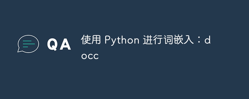 使用 python 进行词嵌入:docc