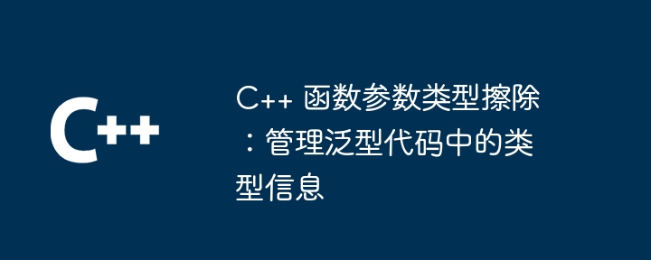 C++ 函数参数类型擦除:管理泛型代码中的类型信息