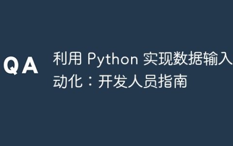 利用 Python 实现数据输入自动化：开发人员指南