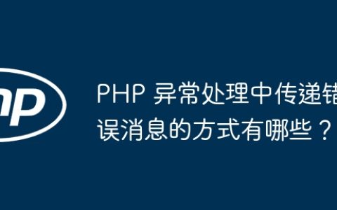 PHP 异常处理中传递错误消息的方式有哪些？