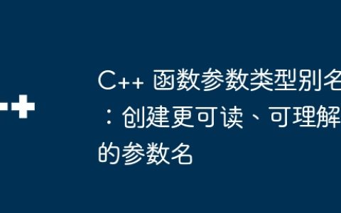 C++ 函数参数类型别名：创建更可读、可理解的参数名
