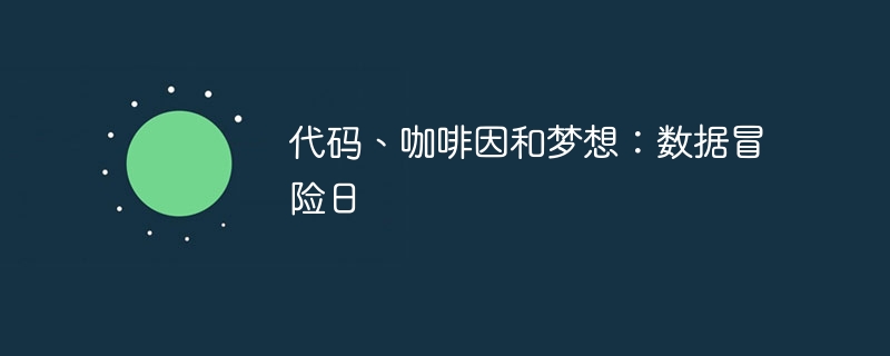 代码、咖啡因和梦想:数据冒险日