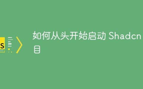 如何从头开始启动 Shadcn 项目