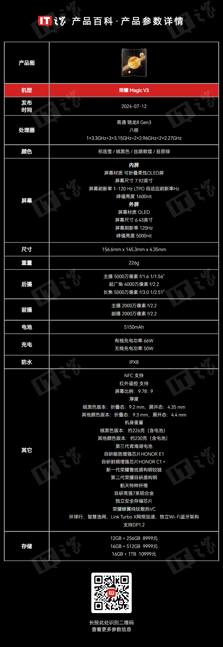 荣耀 Magic V3 双卫星版发售:首款双卫星通信安卓手机,11199 元