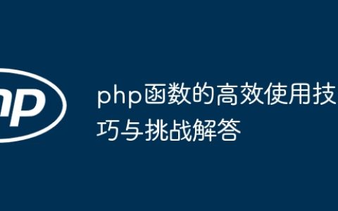 php函数的高效使用技巧与挑战解答