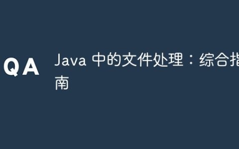 Java 中的文件处理：综合指南