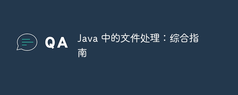 java 中的文件处理:综合指南