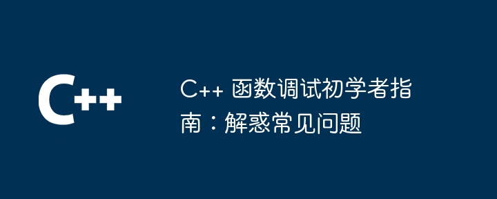 C++ 函数调试初学者指南:解惑常见问题