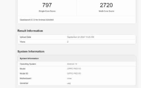 OPPO K12 Plus 手机现身 Geekbench，预计搭载骁龙 7 Gen 3 处理器