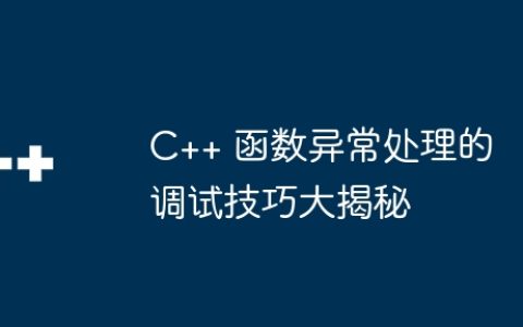 C++ 函数异常处理的调试技巧大揭秘