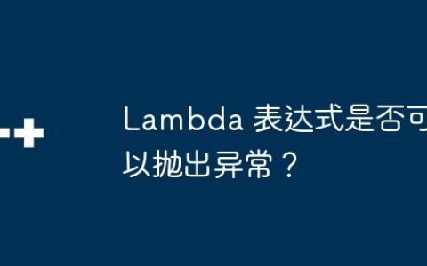 Lambda 表达式是否可以抛出异常？