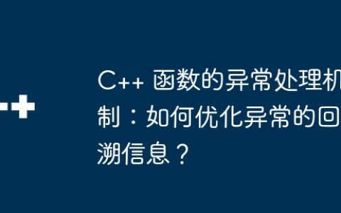 C++ 函数的异常处理机制：如何优化异常的回溯信息？