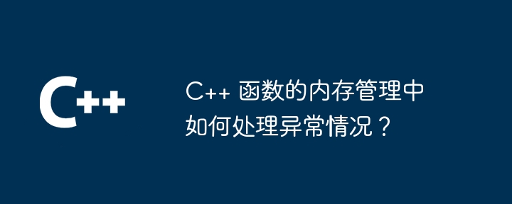 c++ 函数的内存管理中如何处理异常情况?