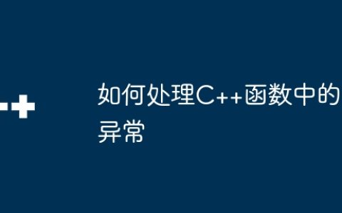 如何处理C++函数中的异常
