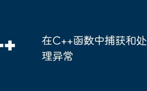 在C++函数中捕获和处理异常