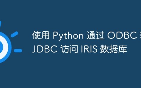 使用 Python 通过 ODBC 或 JDBC 访问 IRIS 数据库