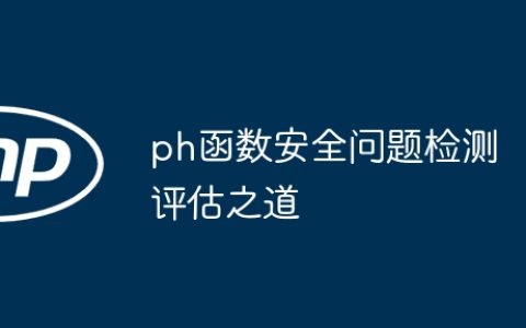 ph函数安全问题检测评估之道