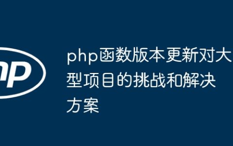 php函数版本更新对大型项目的挑战和解决方案