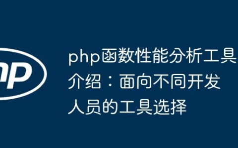 php函数性能分析工具介绍：面向不同开发人员的工具选择