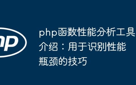 php函数性能分析工具介绍：用于识别性能瓶颈的技巧