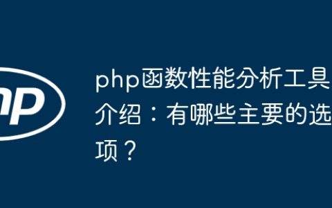 php函数性能分析工具介绍：有哪些主要的选项？