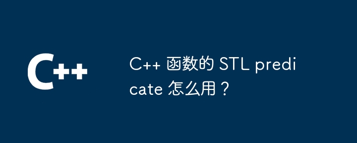 C++ 函数的 STL predicate 怎么用?