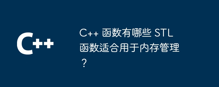 C++ 函数有哪些 STL 函数适合用于内存管理?
