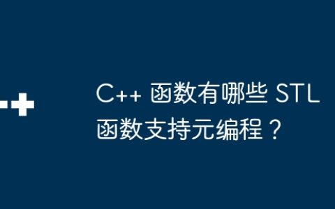 C++ 函数有哪些 STL 函数支持元编程？