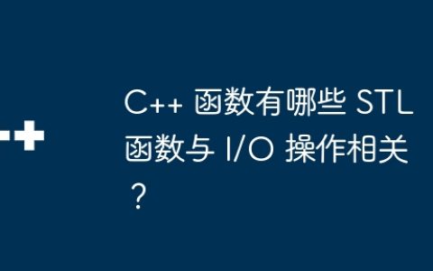C++ 函数有哪些 STL 函数与 I/O 操作相关？