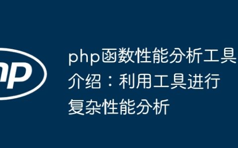 php函数性能分析工具介绍：利用工具进行复杂性能分析