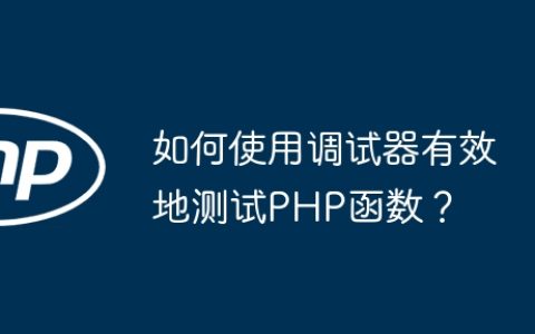 如何使用调试器有效地测试PHP函数？