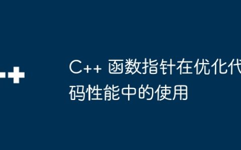 C++ 函数指针在优化代码性能中的使用
