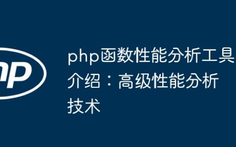php函数性能分析工具介绍：高级性能分析技术