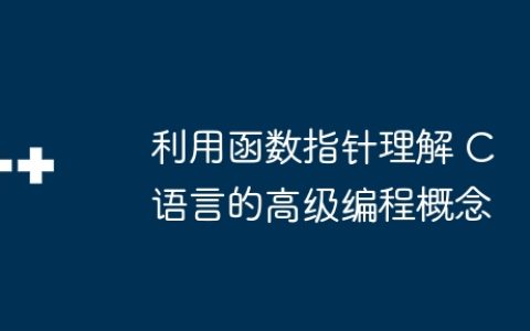利用函数指针理解 C 语言的高级编程概念