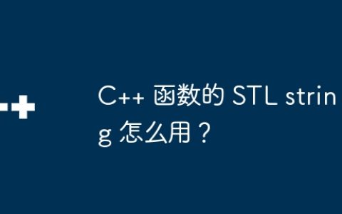 C++ 函数的 STL string 怎么用？