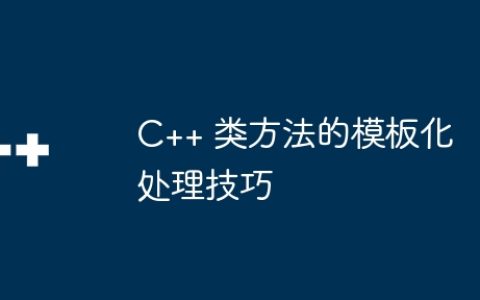 C++ 类方法的模板化处理技巧