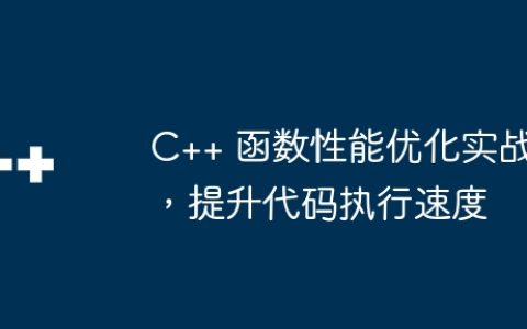 C++ 函数性能优化实战，提升代码执行速度
