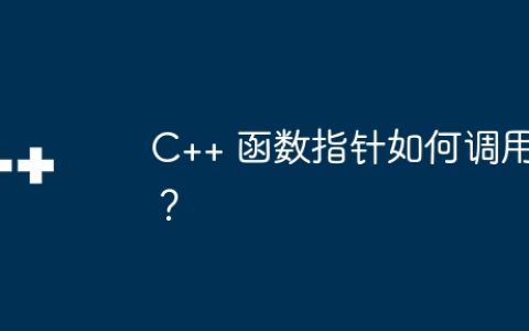 C++ 函数指针如何调用？