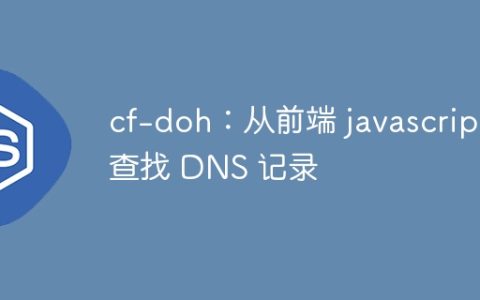 cf-doh：从前端 javascript 查找 DNS 记录
