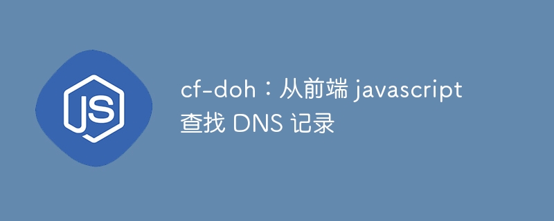 cf-doh:从前端 javascript 查找 dns 记录