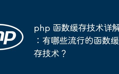 php 函数缓存技术详解：有哪些流行的函数缓存技术？