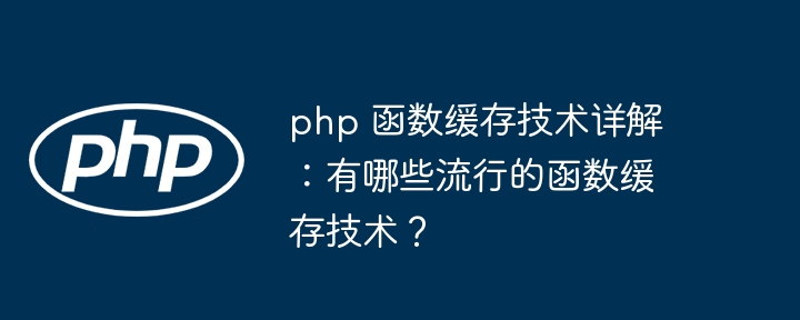 php 函数缓存技术详解:有哪些流行的函数缓存技术?