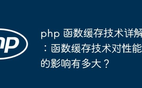 php 函数缓存技术详解：函数缓存技术对性能的影响有多大？