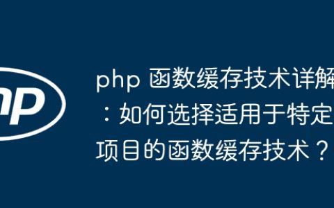 php 函数缓存技术详解：如何选择适用于特定项目的函数缓存技术？