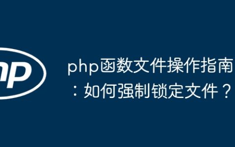 php函数文件操作指南：如何强制锁定文件？