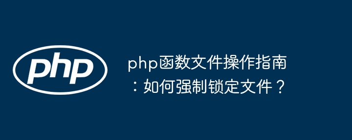 php函数文件操作指南:如何强制锁定文件?